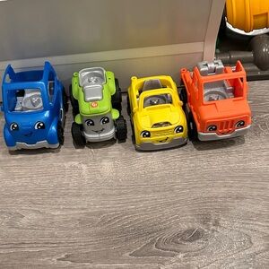 Fisher-Price Smiling Toy Cars Set - Blue, Green, Yellow, Orange